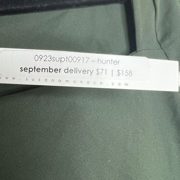 NEW Susana Monaco Bell Sleeve Square Neck Top Hunter Green Small - Picture 5 of 8